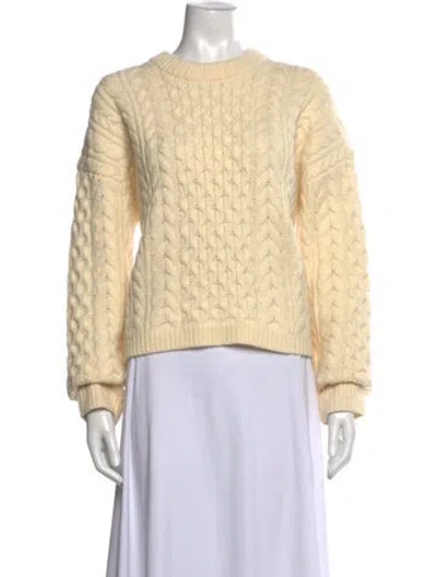 Pre-owned Theory Wool Crew Neck Sweater In Neutrals