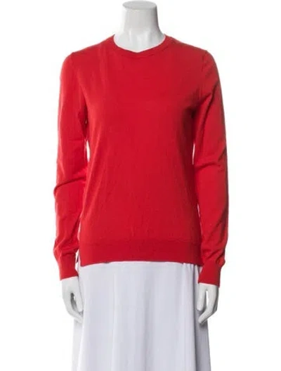 Pre-owned Theory Wool Crew Neck Sweater In Orange