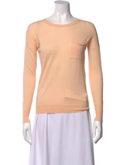 Pre-owned Theory Wool Crew Neck Sweater In Orange