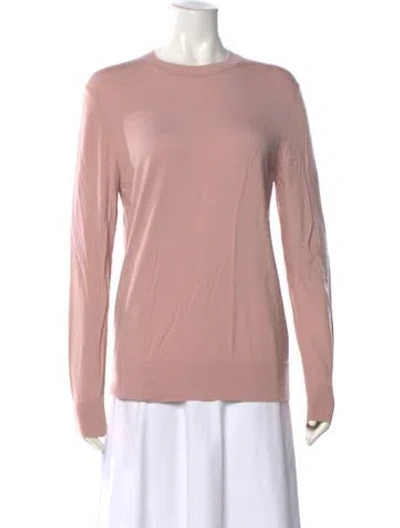 Pre-owned Theory Wool Crew Neck Sweater In Pink