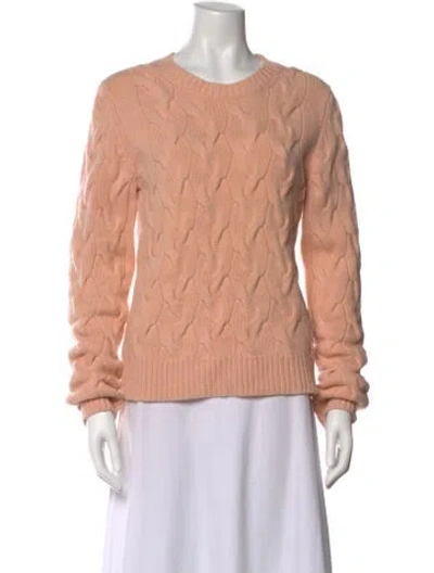 Pre-owned Theory Wool Crew Neck Sweater In Pink