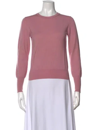 Pre-owned Theory Wool Crew Neck Sweater In Pink