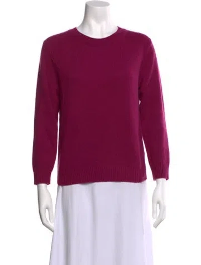 Pre-owned Theory Wool Crew Neck Sweater In Purple