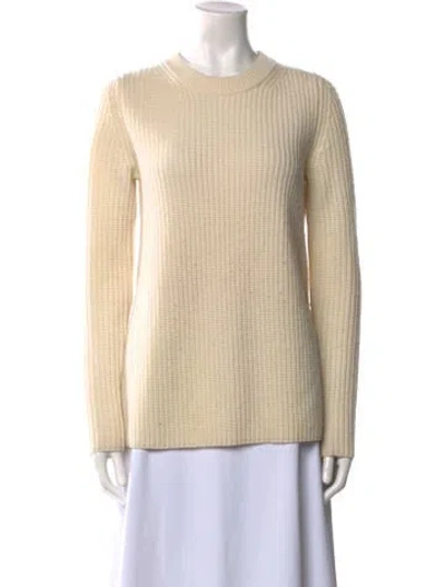 Pre-owned Theory Wool Crew Neck Sweater In White