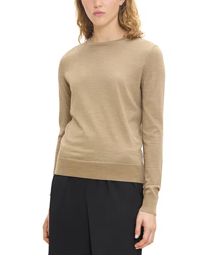 Theory Wool Crewneck Sweater In Brown