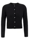 Theory Cropped Fitted Cardigan With Central Button Closure