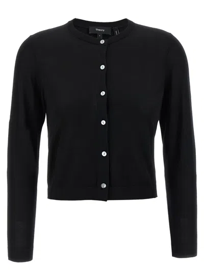 THEORY THEORY WOOL CROPPED CARDIGAN