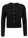 Theory Cropped Fitted Cardigan With Central Button Closure