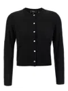Theory Cropped Fitted Cardigan With Central Button Closure