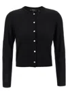 Theory Wool Cropped Cardigan In Black