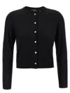 Theory Wool Cropped Cardigan In Black