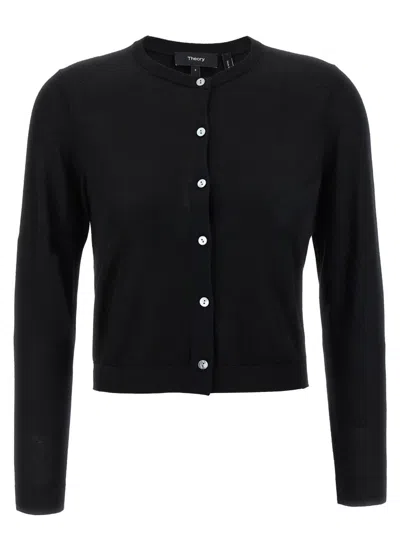 THEORY WOOL CROPPED CARDIGAN