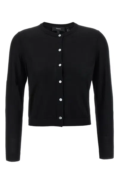 THEORY WOOL CROPPED CARDIGAN