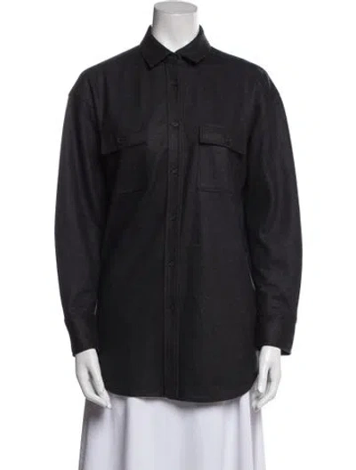 Pre-owned Theory Wool Denim Jacket In Blue