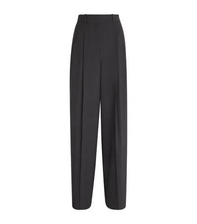 Theory Pleated Wool Blend Pants In Grey