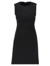 Theory Sleeveless Shift Dress In Black Wool