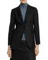 Theory Single-breasted Blazer In Wool Flannel In Black
