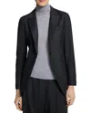 Theory Single-breasted Blazer In Wool Flannel In New Charcoal Melange