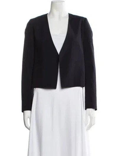 Pre-owned Theory Wool Evening Jacket In Blue