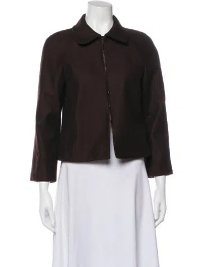 Pre-owned Theory Wool Evening Jacket In Brown