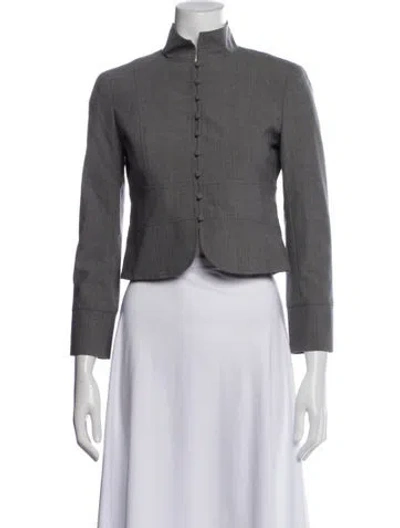 Pre-owned Theory Wool Evening Jacket In Gray