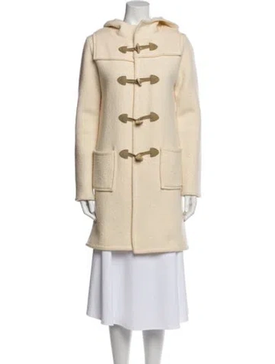 Pre-owned Theory Wool Faux Fur Coat In Neutral