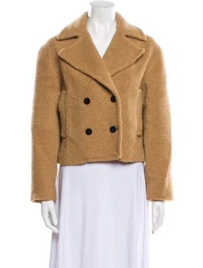 Pre-owned Theory Wool Faux Fur Jacket In Neutral