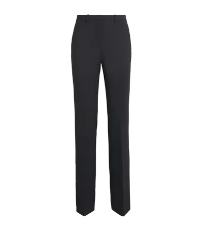 Theory Wool Flared Trousers In Black