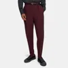 Theory Wool Gabardine Pleated Pant In Burgundy