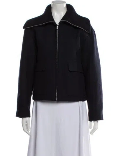 Pre-owned Theory Wool Jacket In Blue