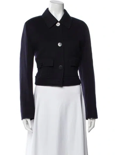 Pre-owned Theory Wool Jacket In Blue