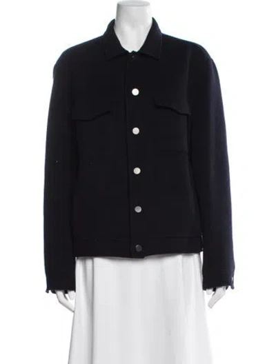Pre-owned Theory Wool Jacket In Blue
