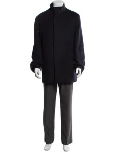 Pre-owned Theory Wool Jacket In Blue