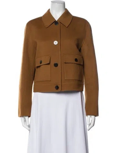 Pre-owned Theory Wool Jacket In Brown