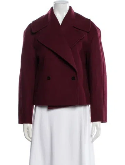 Pre-owned Theory Wool Jacket In Burgundy