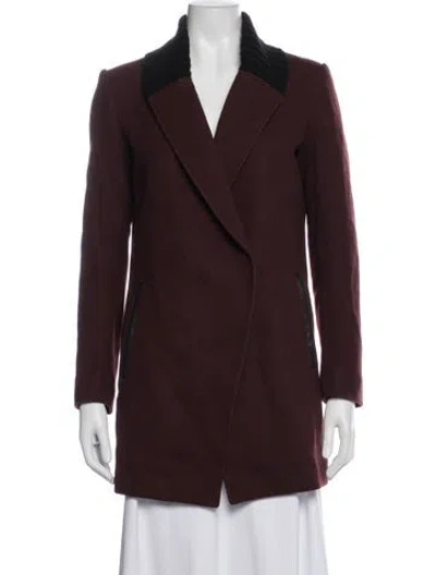 Pre-owned Theory Wool Jacket In Burgundy