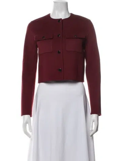 Pre-owned Theory Wool Jacket In Burgundy