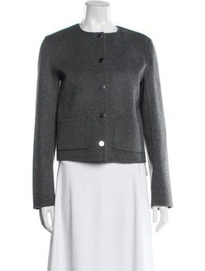 Pre-owned Theory Wool Jacket In Gray