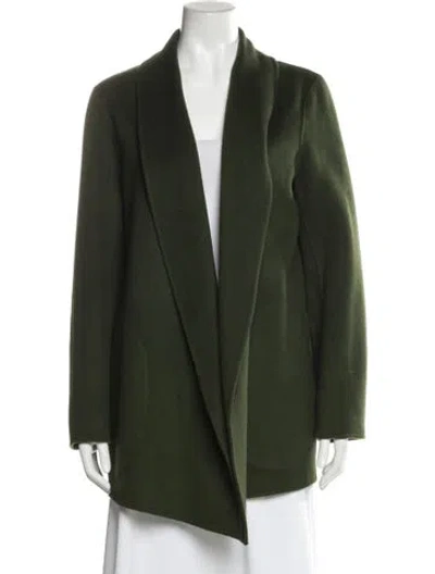 Pre-owned Theory Wool Jacket In Green