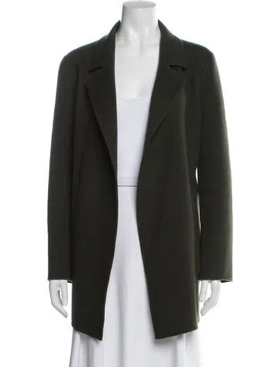 Pre-owned Theory Wool Jacket In Green