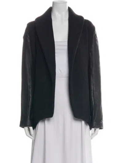 Pre-owned Theory Wool Jacket In Green