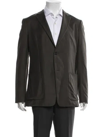 Pre-owned Theory Wool Jacket In Green