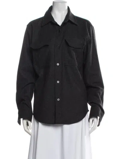 Pre-owned Theory Wool Jacket In Grey