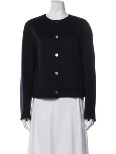 Pre-owned Theory Wool Jacket W/ Tags In Black/blue