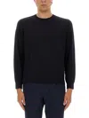 Theory Relaxed Fit Black Wool Sweater With Round Neckline In Black