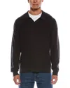 Theory Wool Johnny Collar Sweater In Brown