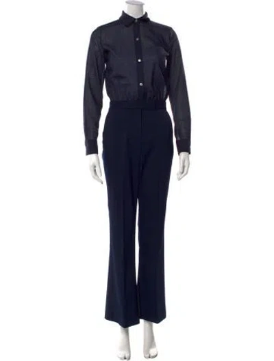Pre-owned Theory Wool Jumpsuit In Blue