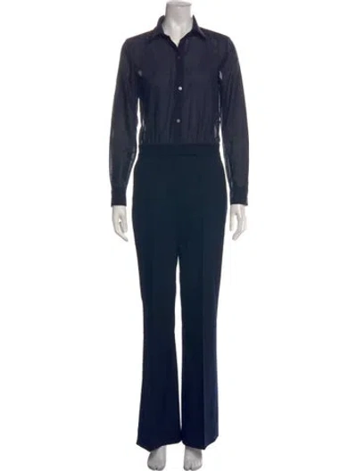 Pre-owned Theory Wool Jumpsuit In Blue