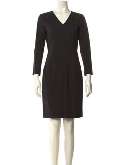 Pre-owned Theory Wool Knee-length Dress In Black