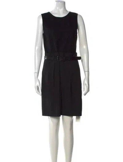 Pre-owned Theory Wool Knee-length Dress In Black